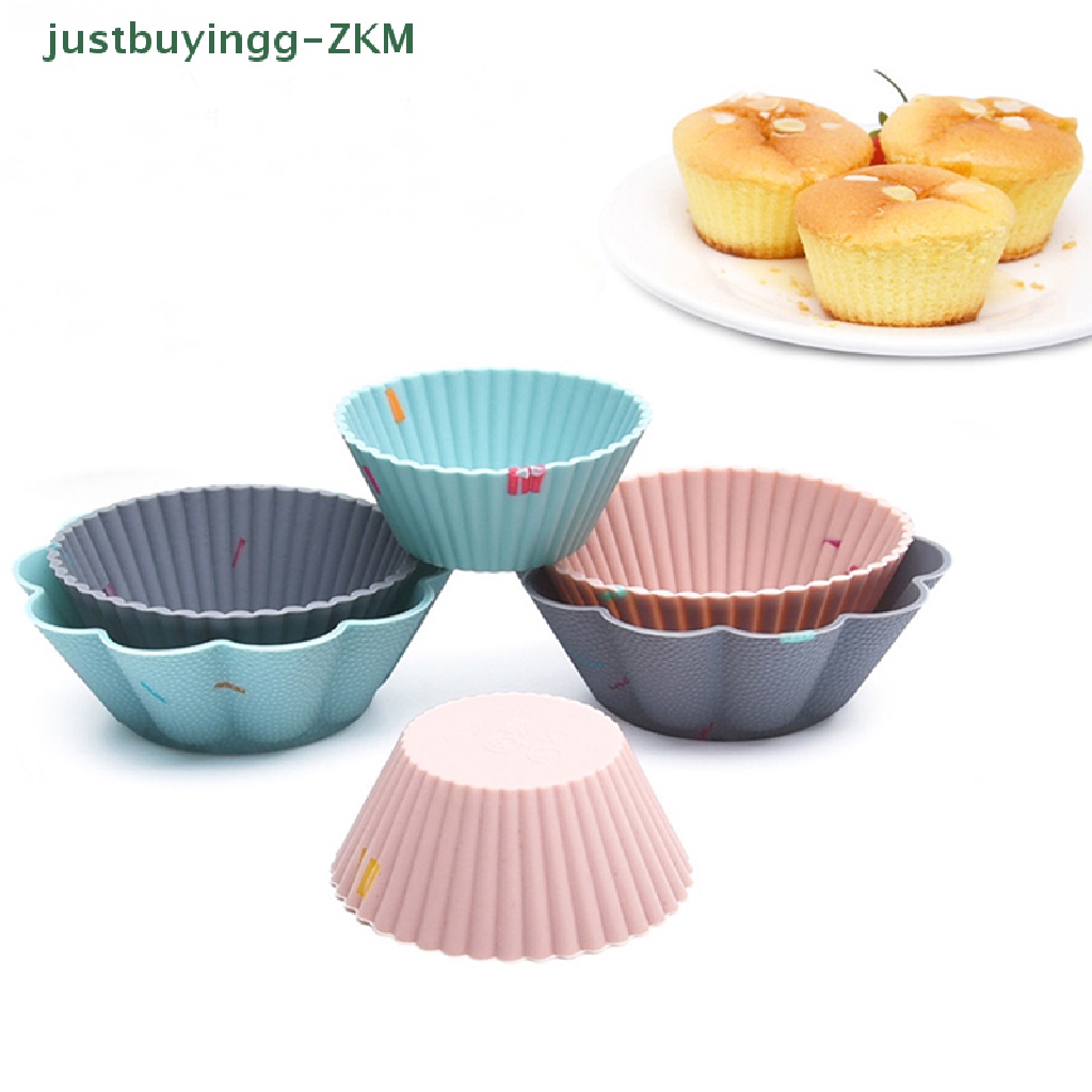 6 Pcs / Set Alat Cetakan Kue Muffin Cupcake Bahan Silikon