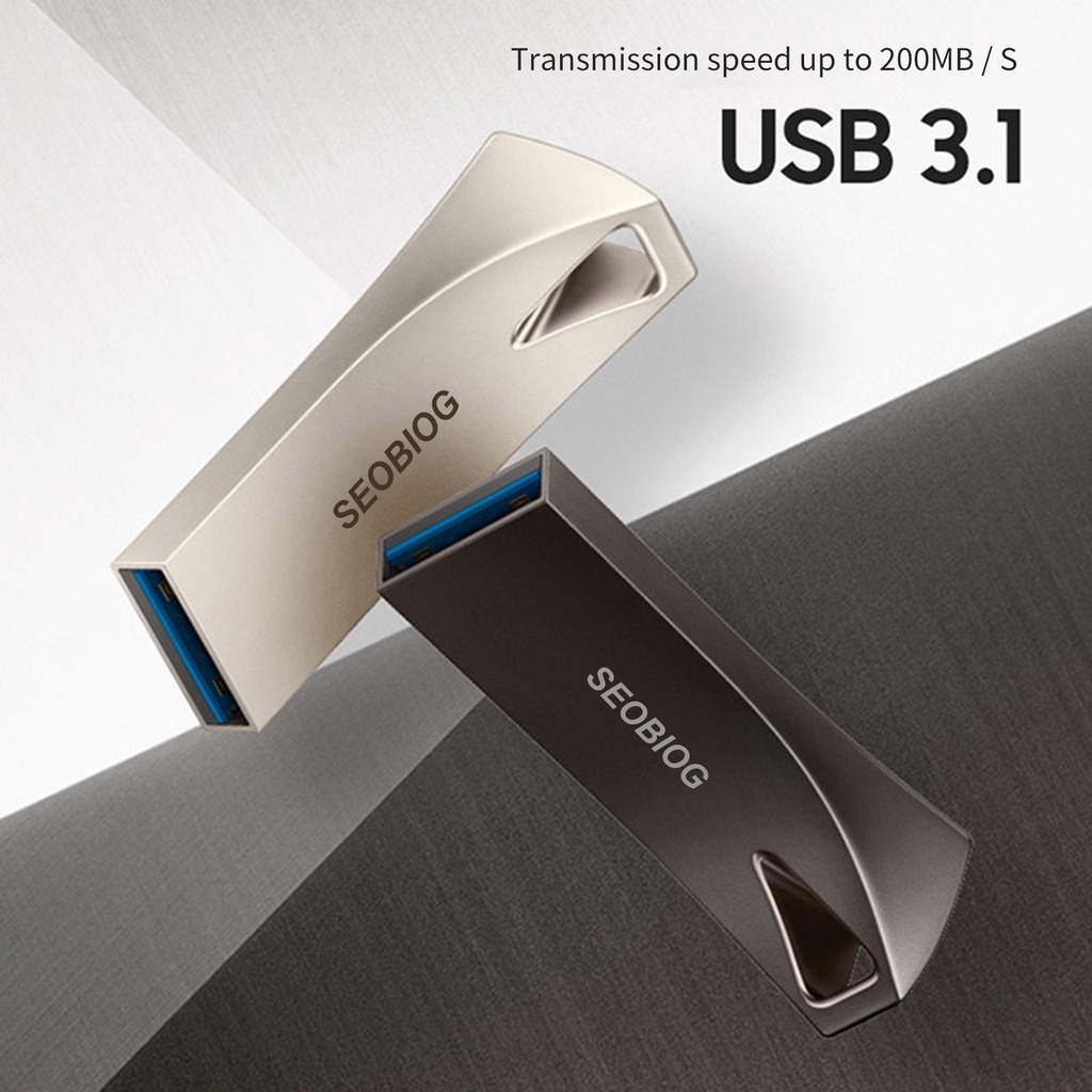 (Huluboy) Seobiog Flash Memory Stick Usb 3.1 Transmisi Kecepatan Tinggi Bahan Metal Untuk Speaker