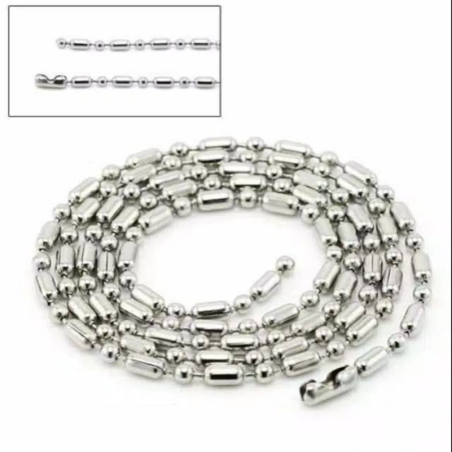 Kalung Pria Titanium Biji Lada tabung bambu