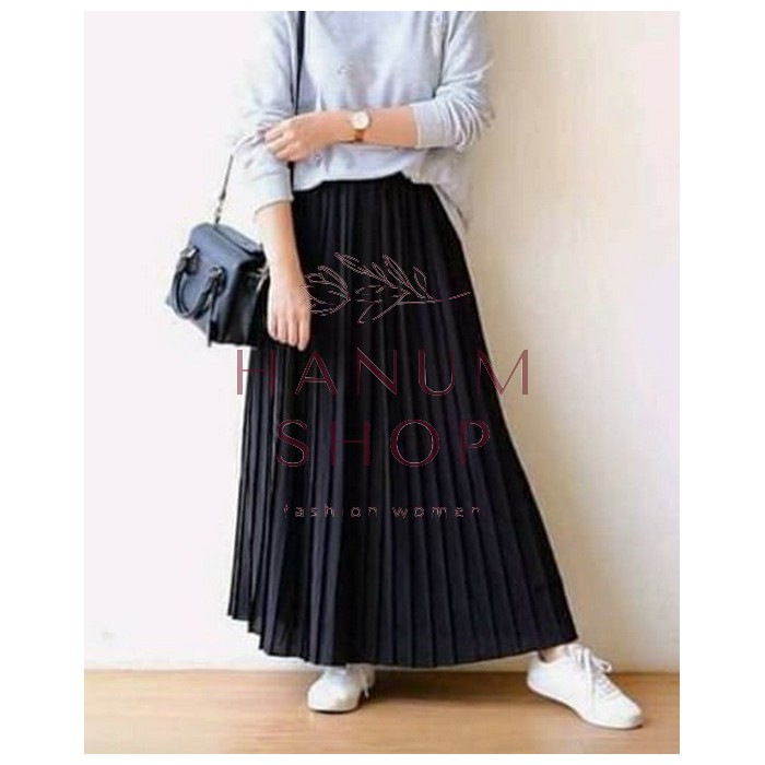 ROK PLISKET MAXI SKIRT rok PANJANG-5