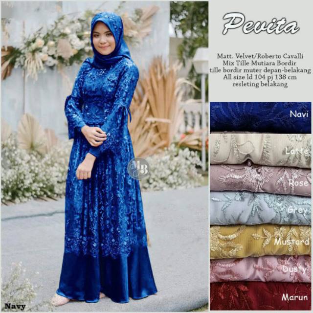 Gamis pevita tulle mutiara gamis pesta gamis brokat dolby