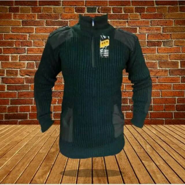 Sweater Rajut Hijau Polos/sweater army/jaket rajut ori