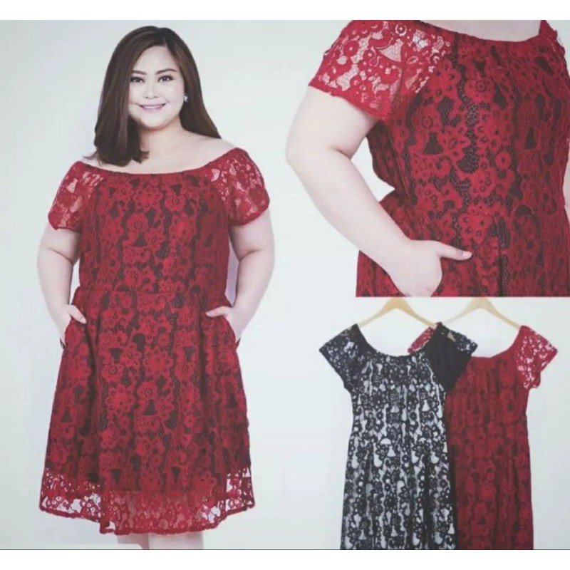 Dress brokat baju terusan wanita brukat LD120 jumbo dress jumbo brukat