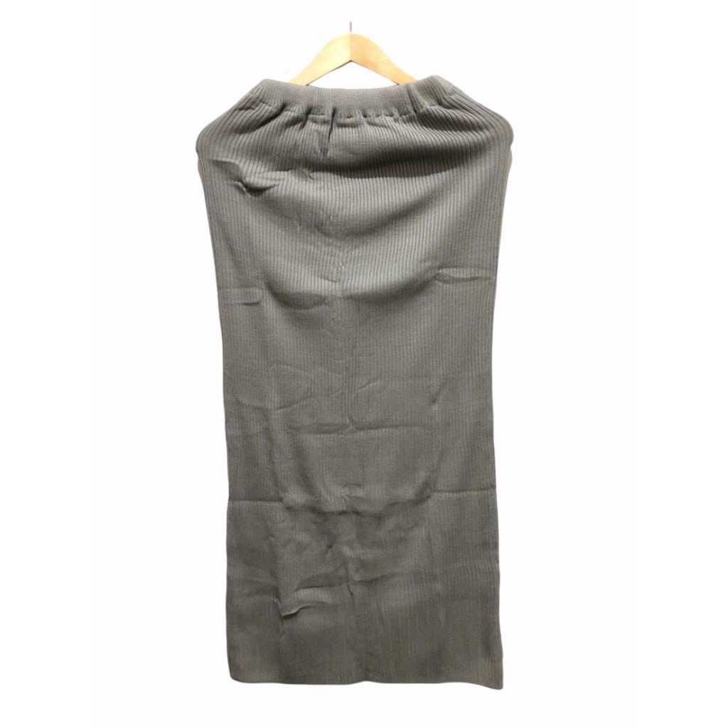 Rok Span Rajut  Rok Rajut Panjang Rok Span Knitted Panjang Rok Panjang Polos Rok Hitam Polos Rok Kerja Wanita-Abu Muda