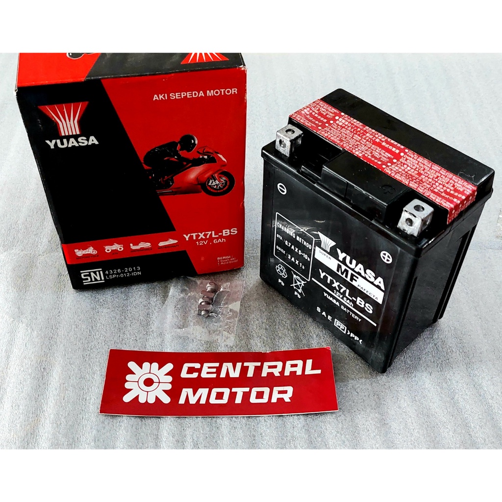 Jual AKI YUASA YTX7L-BS 12V 6Ah CBR | Shopee Indonesia