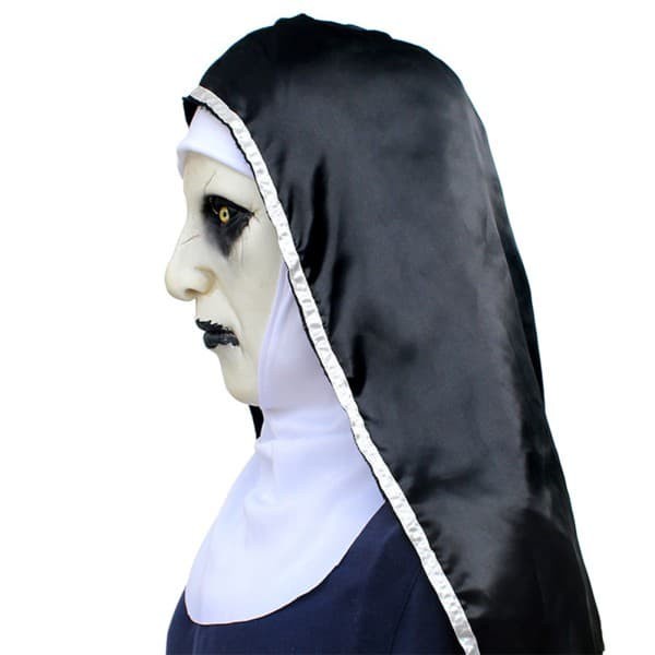 Topeng valak the nun original dengan penutup kepala latex