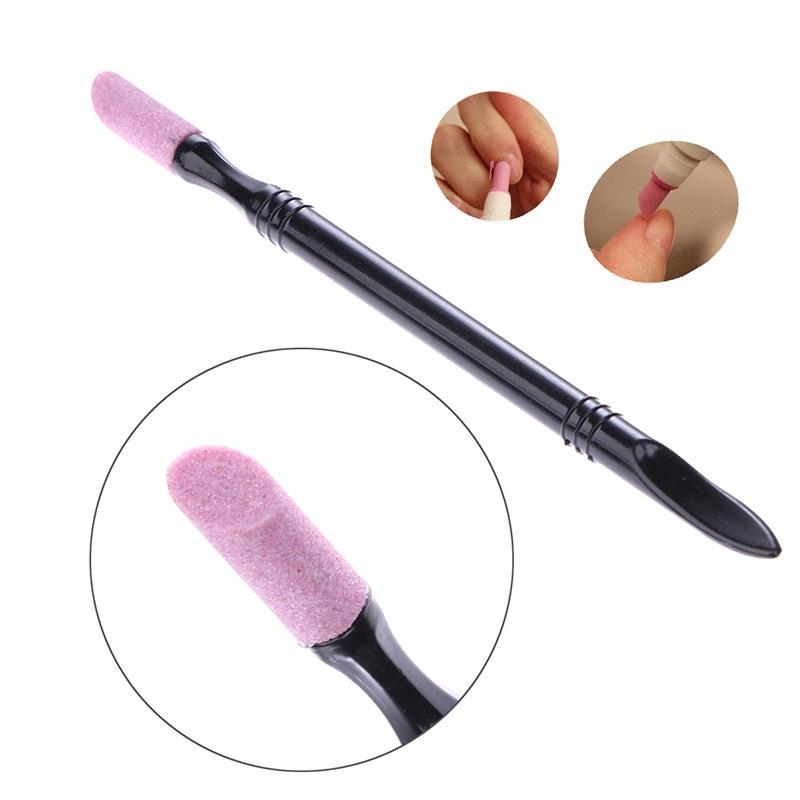 Double-end Quartz Nail Pen Pusher Trimmer Nail Art Alat Batang Gerinda Perawatan Kuku Set Kutikula Remover Quartz Polishing Pen Bisa Dicuci Kulit Mati