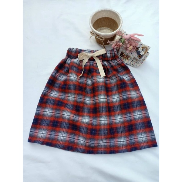 korean skirt flanel / Rong Skirt 2-7thn /rok flanel anak perempuan/ bawahan flanel rok anak perempuan