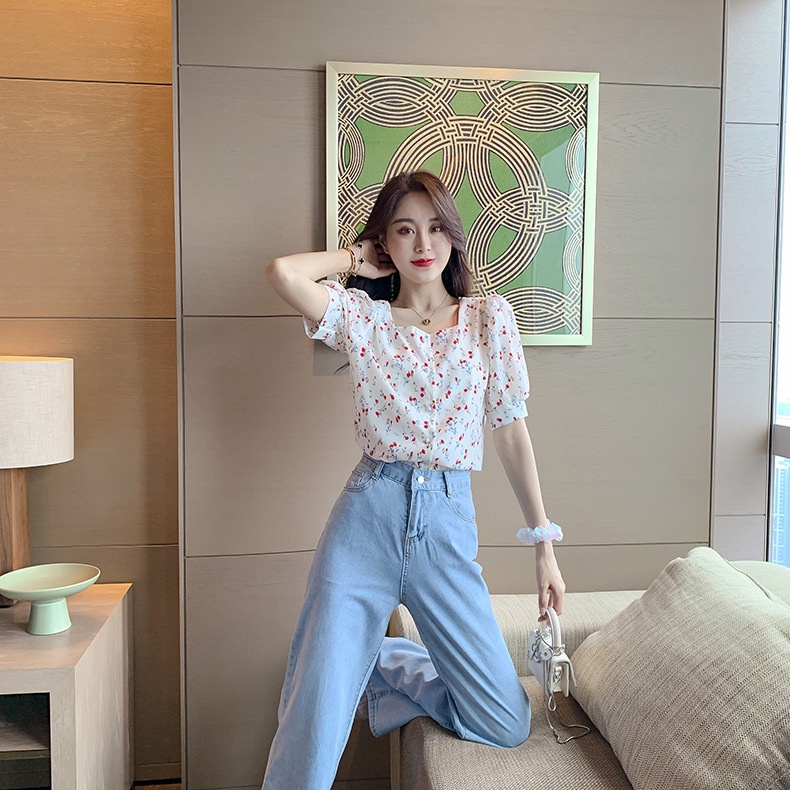 yikoo-Kemeja korea shirt casual blouse wanita fashion atasan