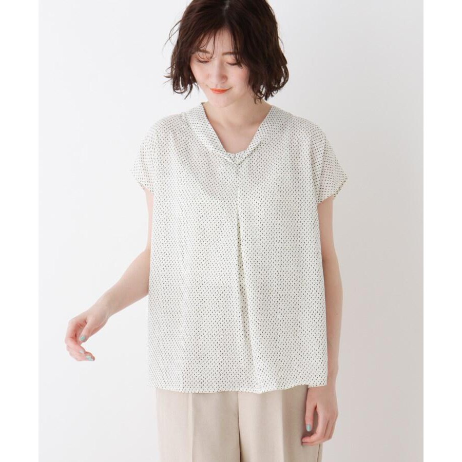 Deskrip polkadot short sleeve blouse