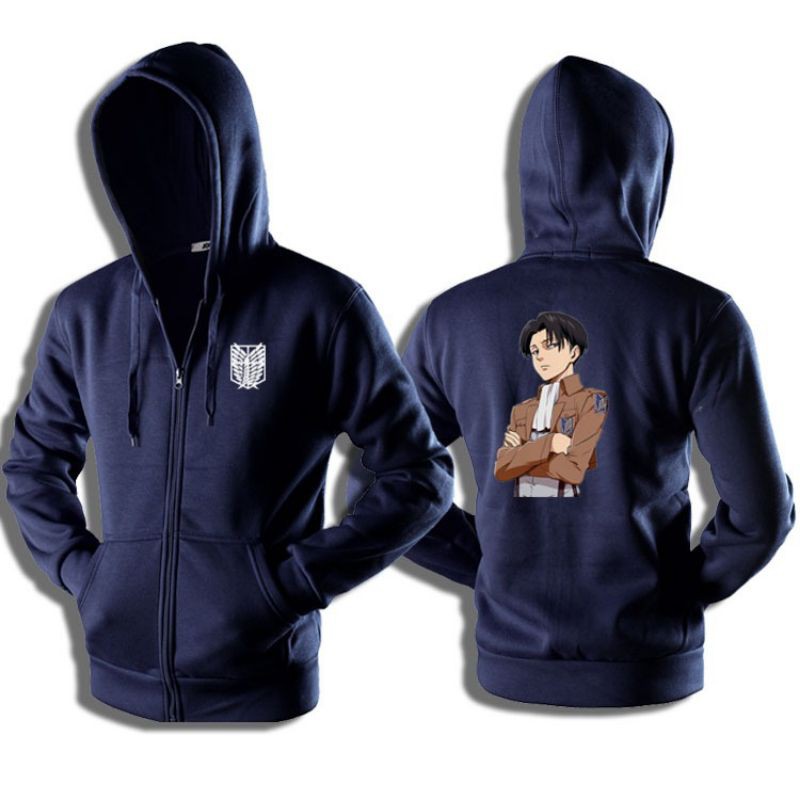 JAKET HOODIE ZIPPER DEWASA Attack On Titan levi Ackerman