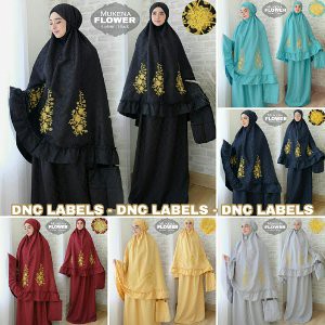 DNC MUKENA FLOWER TEBAL RUKUH ALAT SHOLAT WANITA MUSLIMAH TERBARU BAHAN BALOTELLI JAGUAR EMBOS BORD
