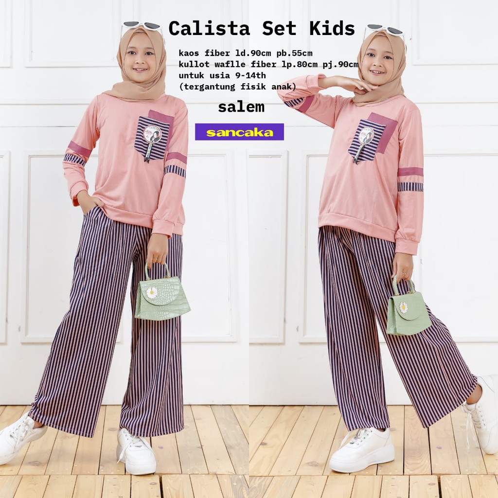 Calista by Sancaka - setelan Baju Anak Remaja Perempuan / Set Kaos Kulot