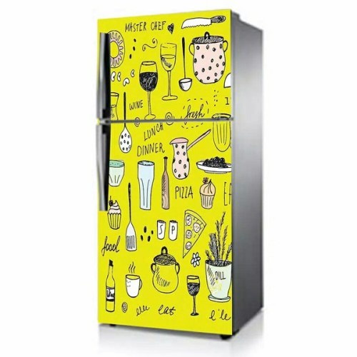 DISKON!! Stiker Kulkas 1 Pintu Motif dan Karakter Kitchen termurah