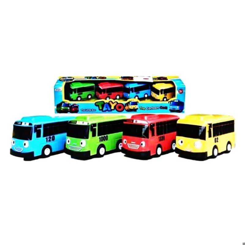 Ready 6692 - 62 MAINAN EDUKASI BUS TAYO ISI 4 PCS KEMASAN BOX Rumah Mainan Zaza