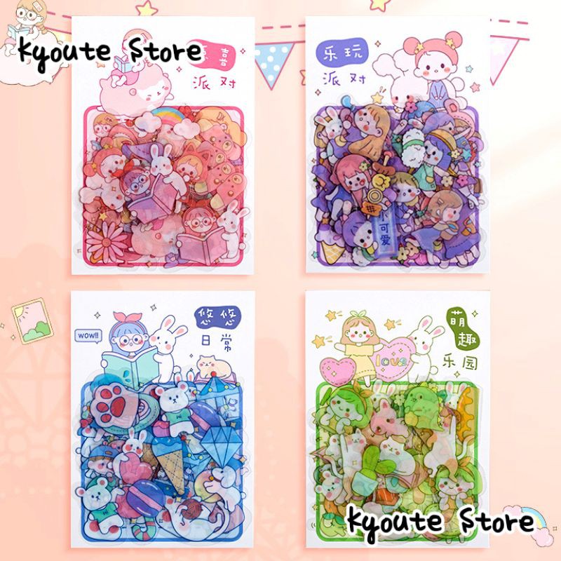 

Sticker Dekorasi Cute Happy Girl Waterproof Scrapbook Bujo Planner HP