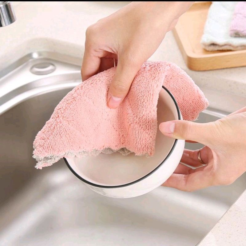 kain lap dapur microfiber anti minyak kain lap cuci piring microfiber