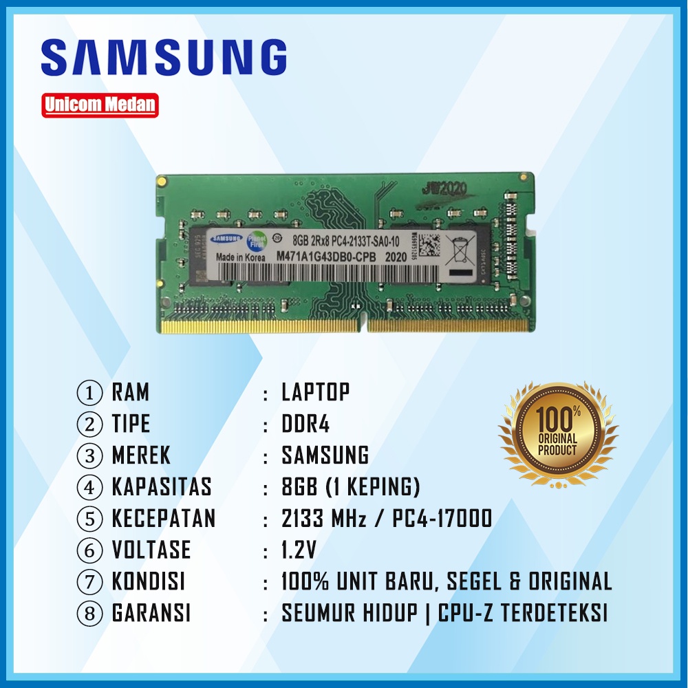 RAM LAPTOP DDR4 8GB 2133MHZ PC4-17000 SAMSUNG