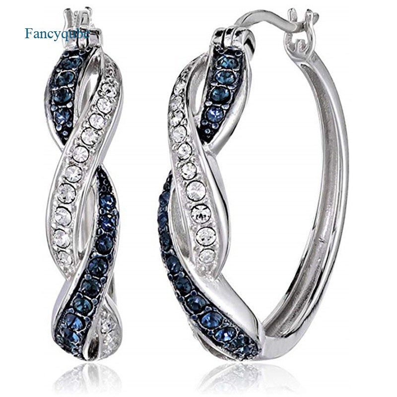 Fancyqube Anting Sterling Silver 925 Hias Batu Cubic Zirconia Untuk Wanita