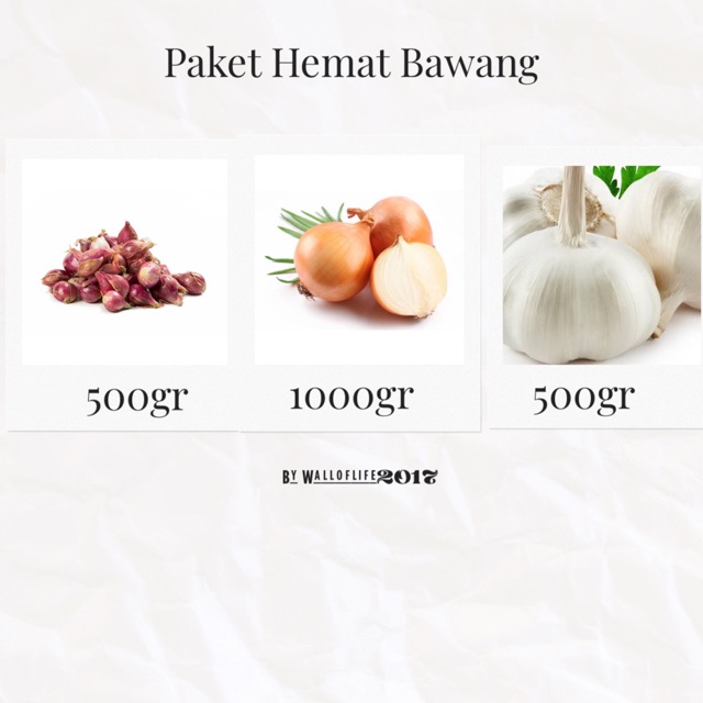 

Paket Hemat Bawang Bombay Putih Merah