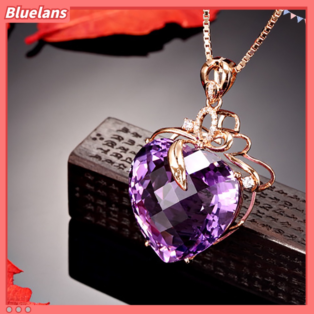 Bluelans Women Luxury Heart Shape Rhinestone Pendant Necklace Jewelry Charm Gift