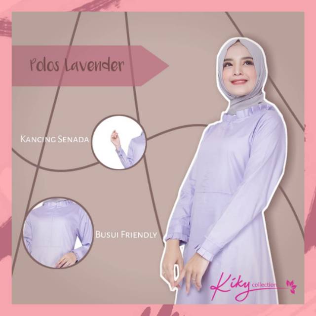 Gamis Katun Jepang Premium Ori Cantik Murah Basic Polos Lavender SML