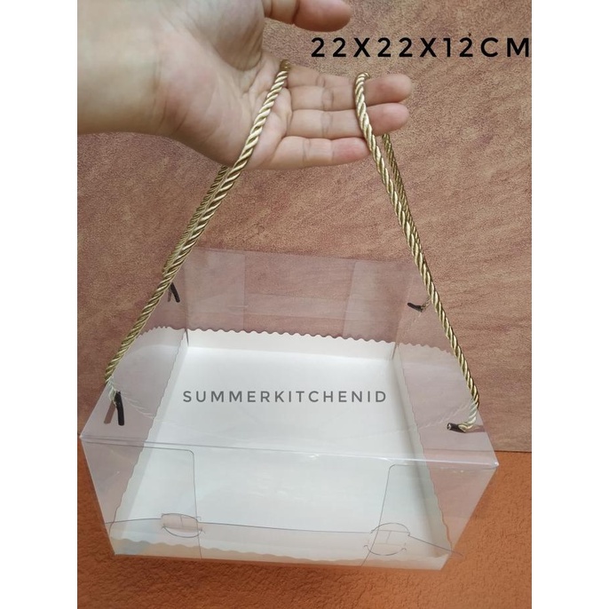 

[COD] Box Mika Tali 22x22x12cm / Clear box / Box Mika Hampers Natal [COD]