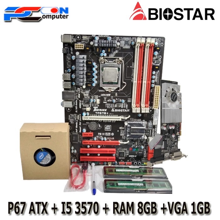 Paket Mainboard Mobo Motherboard P67 ATX dengan Processor i5