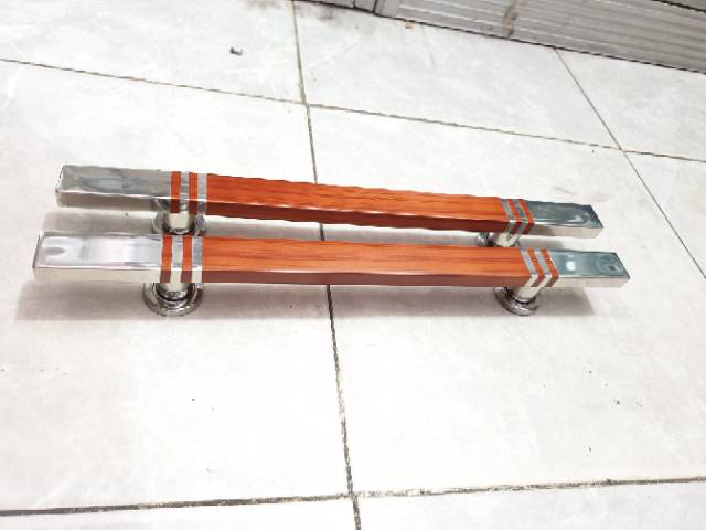 Paket handle pintu stainless 45cm coklat 2set + body pelor