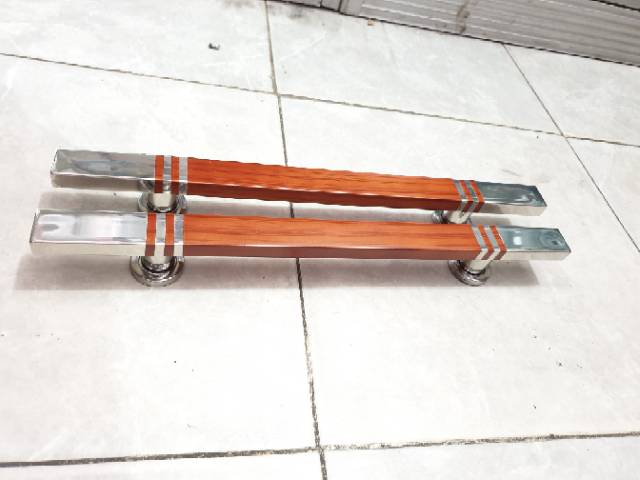 Paket handle pintu stainless coklat 45cm 1set + body pelor