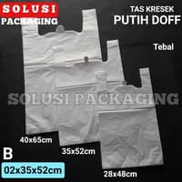 TAS KRESEK PUTIH 35X52CM 50PCS TEBAL DOFF/KANTONG PLASTIK TAS PLASTIK