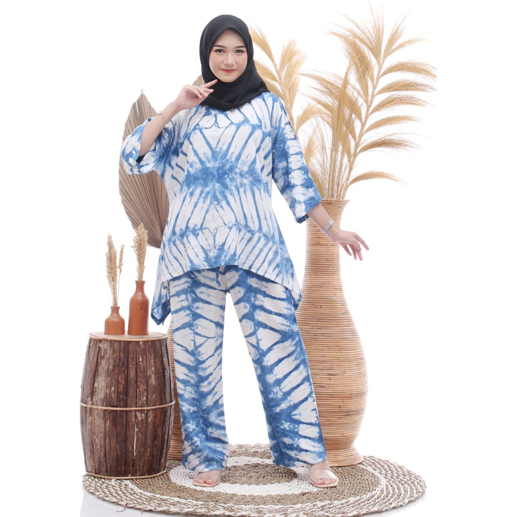 SET WAKA WAKA TIE DYE | SETELAN TIE DYE PIYAMA KEKINIAN JUMBO MURAH BAJU TIDUR WANITA VIRAL