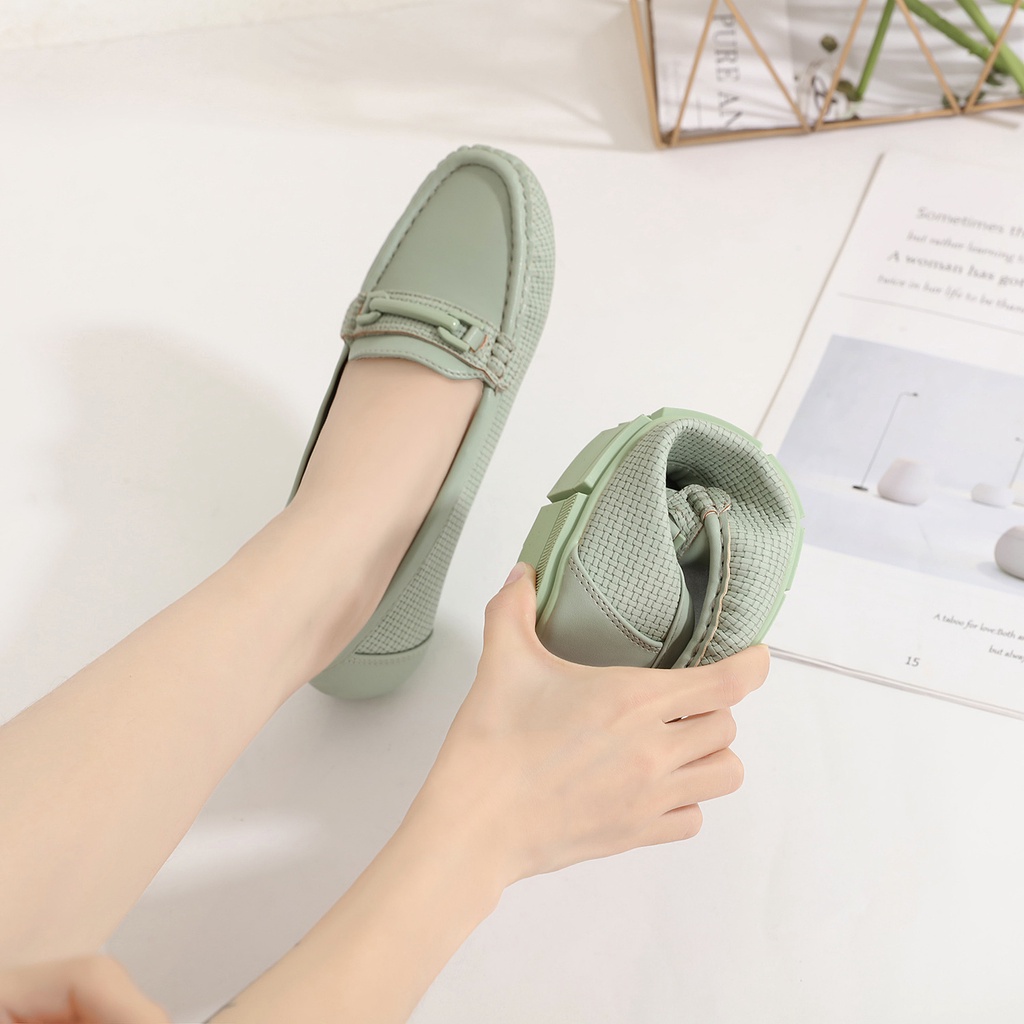 JISO RYONA LOLI-22 Sepatu Wanita Flat Shoes Kulit Import Premium Pansus Import