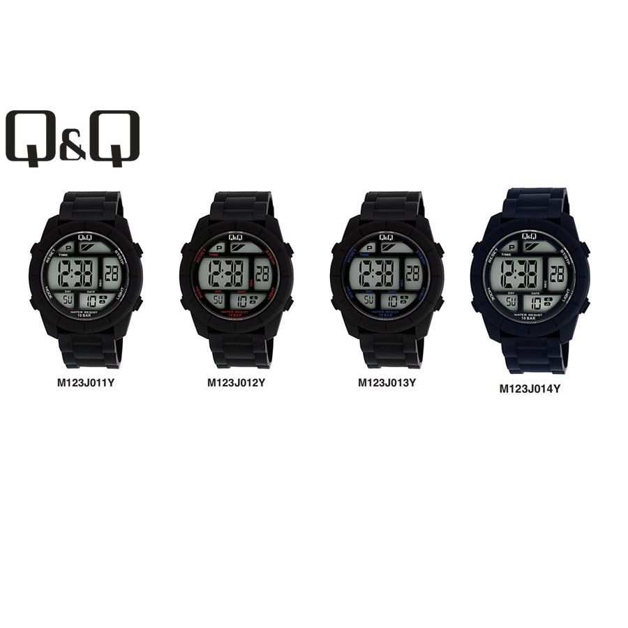 Jam Tangan Pria Casual Sporty Rubber Digital Original Q&amp;Q QnQ QQ M123 M123J Series