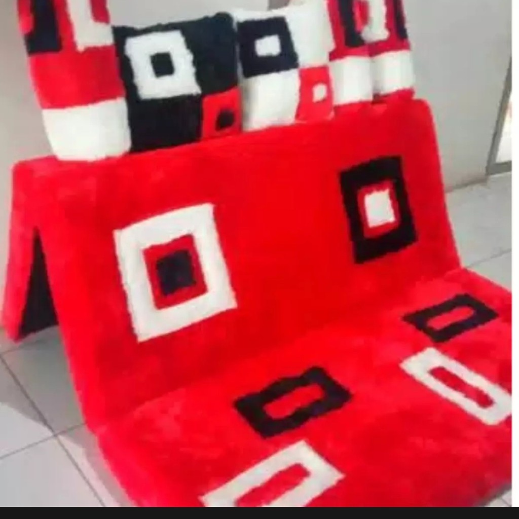 Kasur Busa Lipat ulu Rasfur/ Kasur Karakter Bulu Halus 140x10 CM
