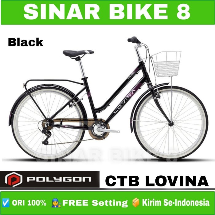 Sepeda Mini Keranjang City Bike Dewasa Ukuran 26 Inch Polygon Lovina