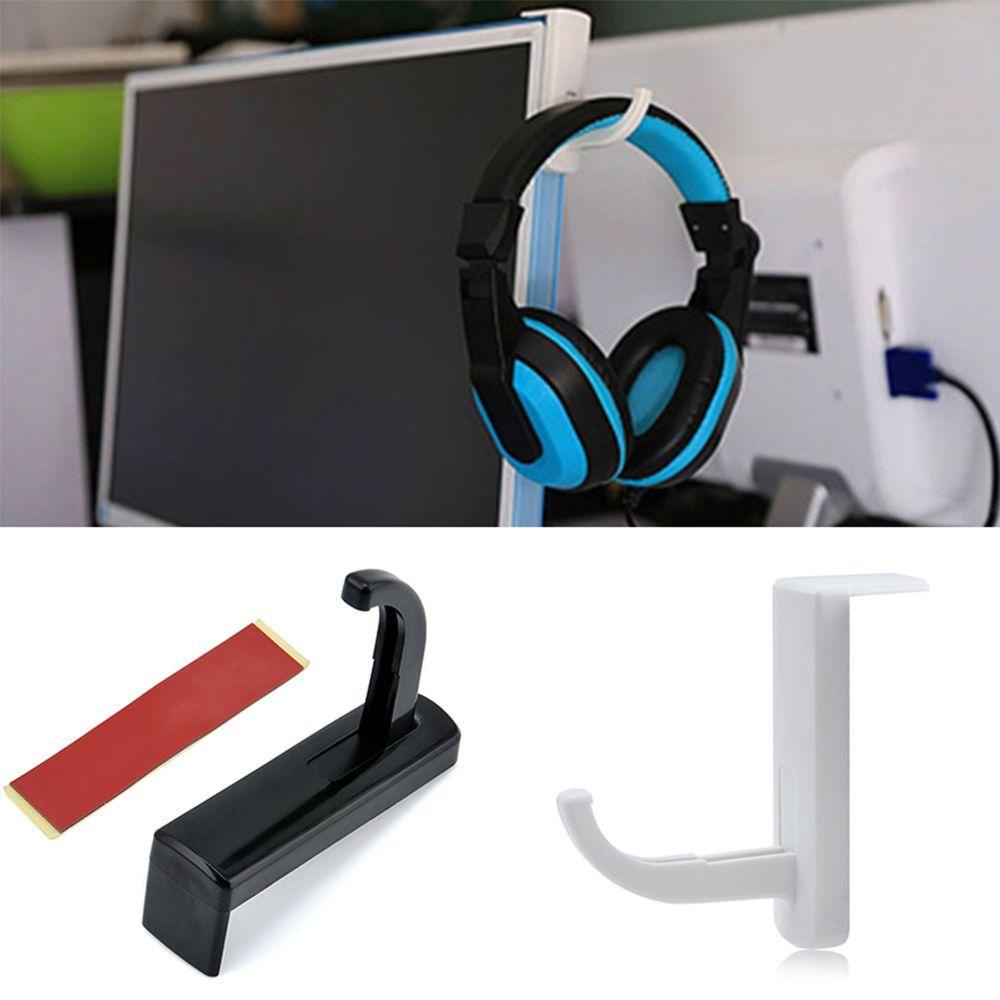 [Elegan] Headphone Stand Hanger Tahan Lama Untuk Internet Bar Hitam/Putih Aksesoris PC Dinding Stand Monitor PC