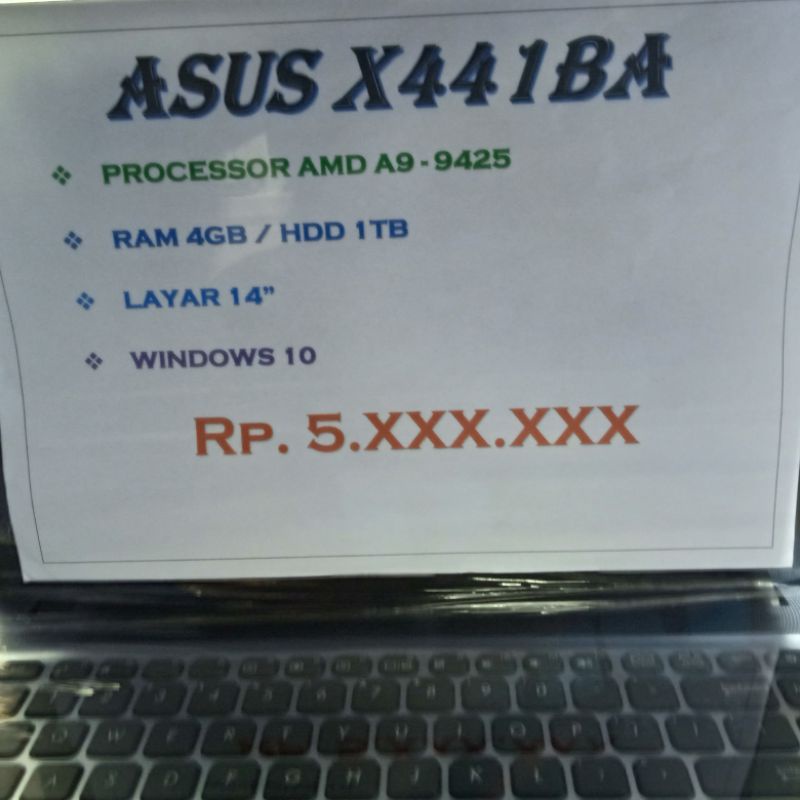 ASUS X441MA AMD A9 - 9425 4GB HDD 1TB