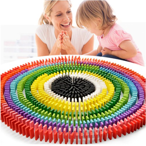 HZ Balok Domino 120PCS Mainan Edukasi Balok Mainan Anak Warna Warni
