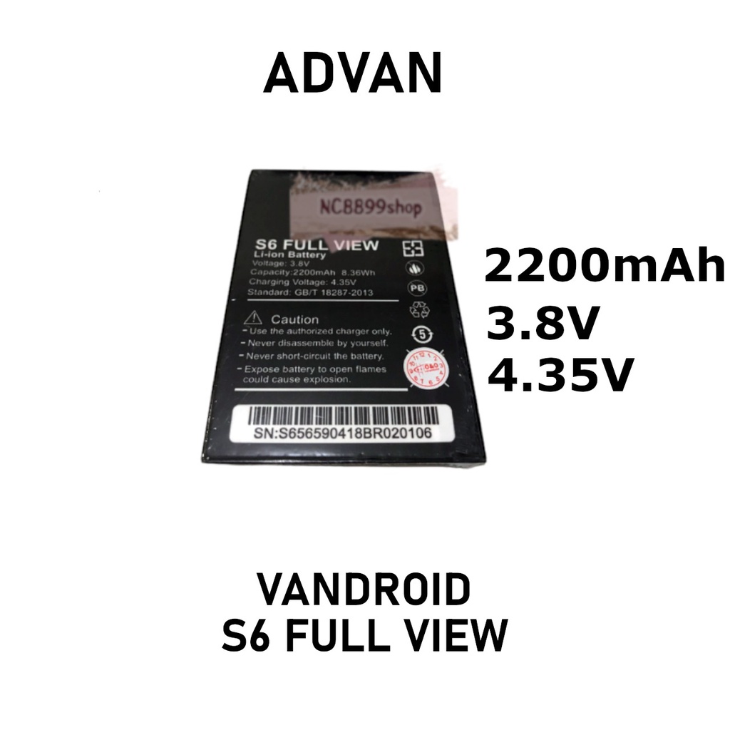 Baterai Batre battery Original Advan Vandroid S6 Full View /i55D