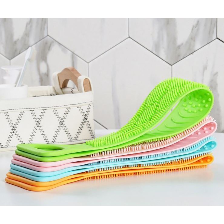 NA - silicone bath brush - body belt towel brush - sikat punggung 2 sisi