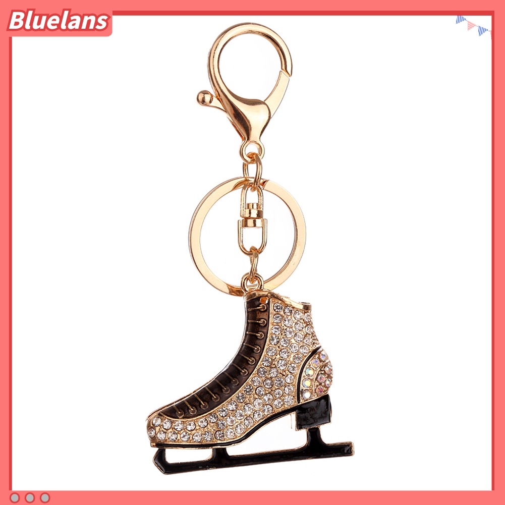 Gantungan Kunci Bentuk Sepatu Ice Skating Aksen Berlian Imitasi Untuk Wanita