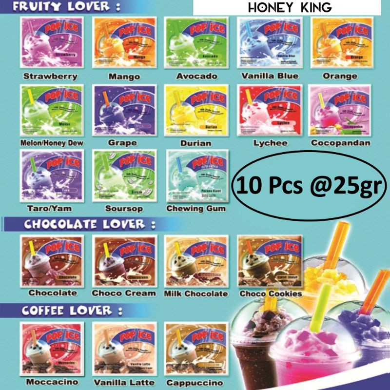 

Pop Ice Renceng Aneka Rasa All Variant Isi 10 Sachet