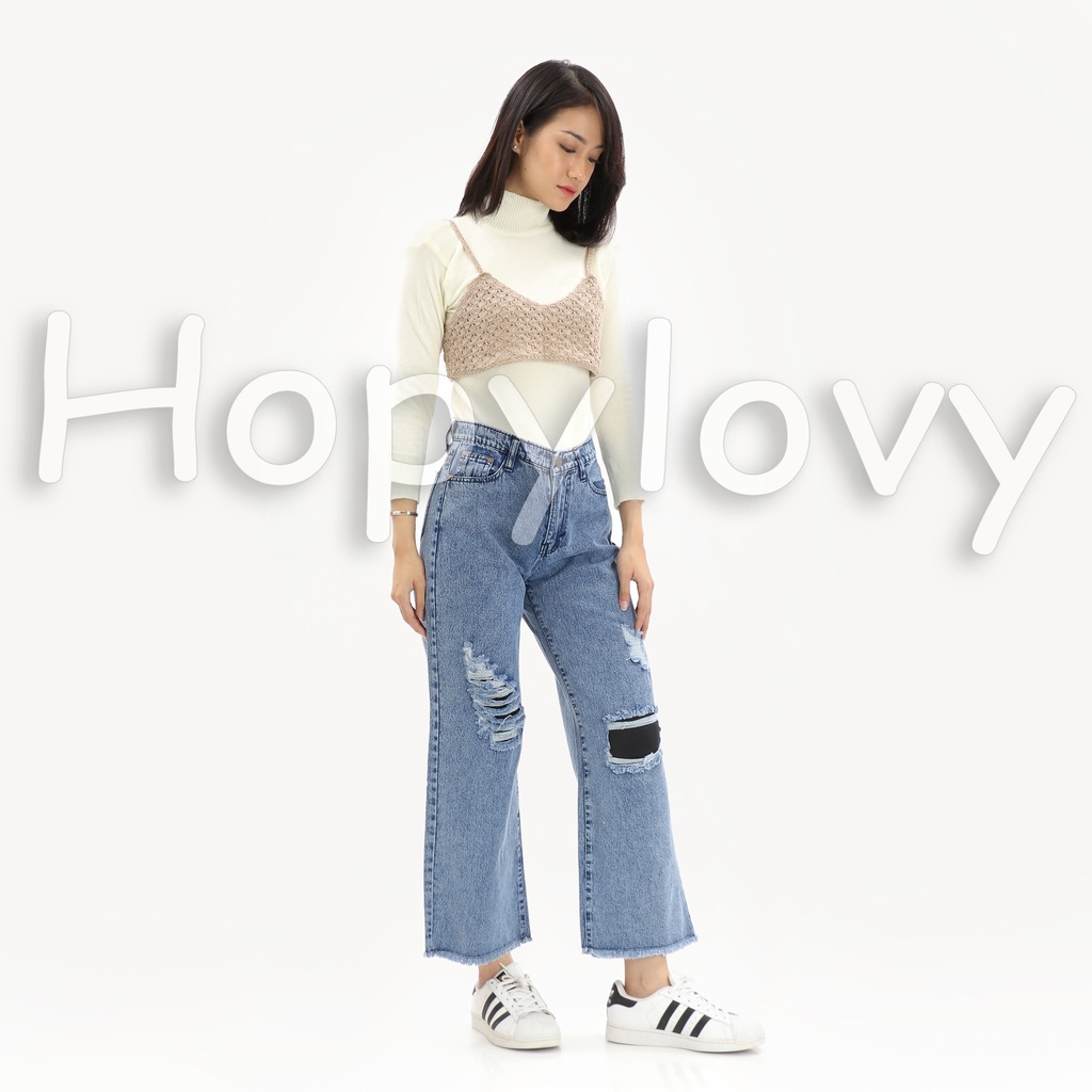 HOPYLOVY - Outer Rompi Rajut Tank Top Model Crop Korean Style Vest Elvia