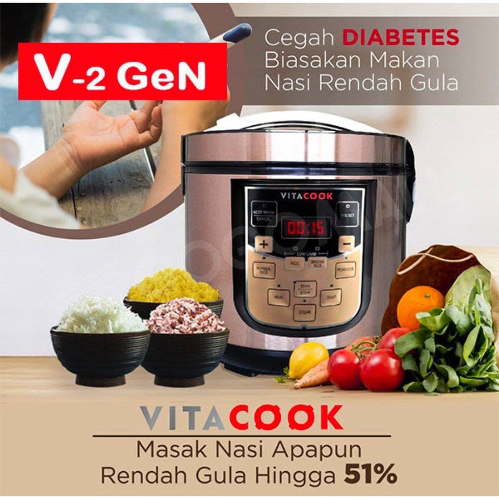 Jual VITACOOK RICE COOKER LOW CARBO SOLUSI DIET Karbo Hingga 50 