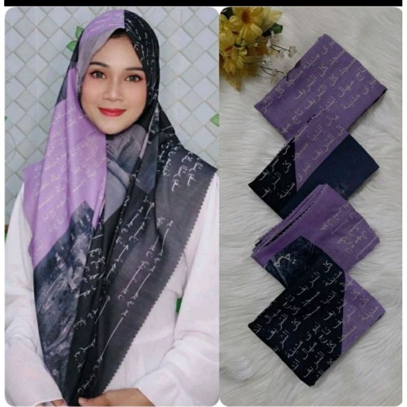 hijab motif hijab koran arab style jilbab korea kerudung segiempat jilbab bahan voal hijab sublime L