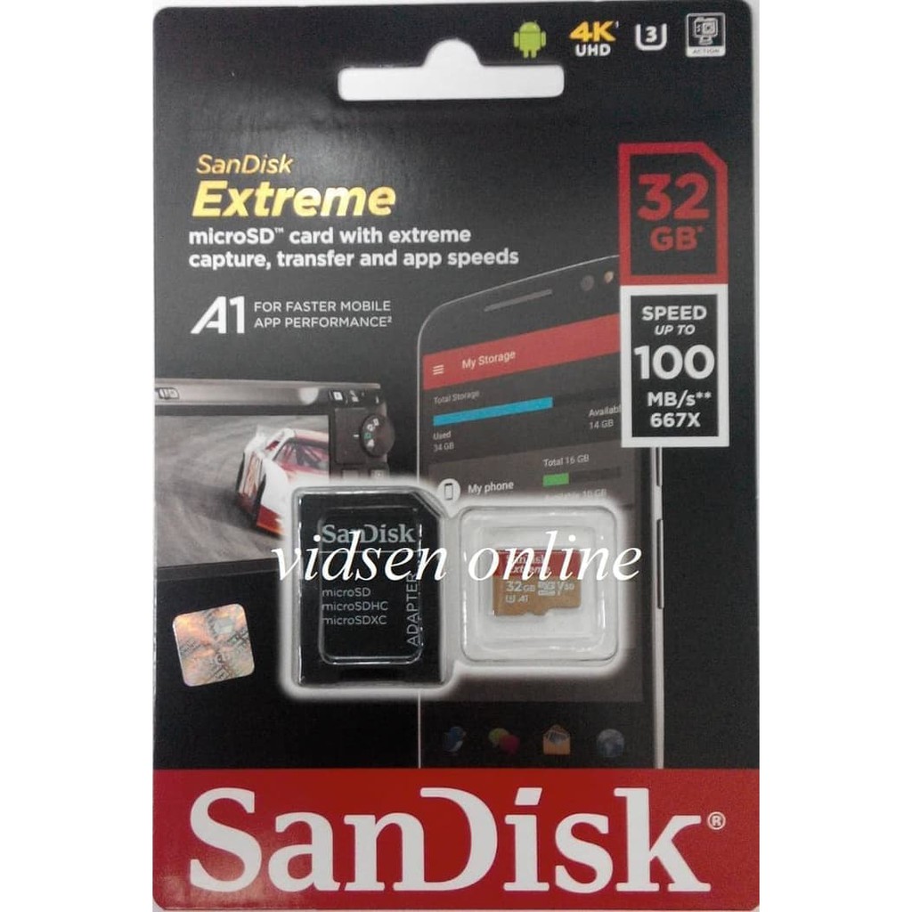 [NEW] SanDisk Extreme A1 MicroSD Card 32GB 100MBps - Garansi Resmi