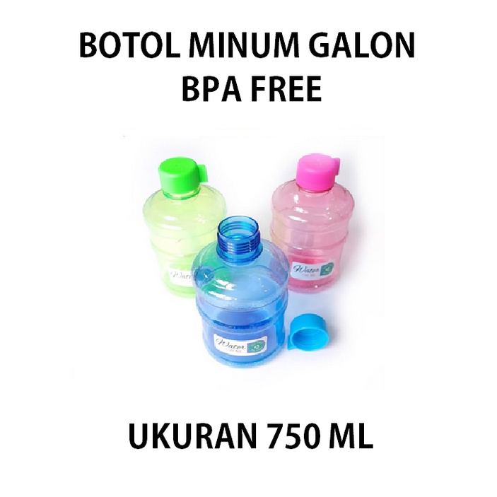 Botol Minum Galon - Botol Minum Plastik Galon - Botol Air Minum Galon Plastik BPA FREE 750ML