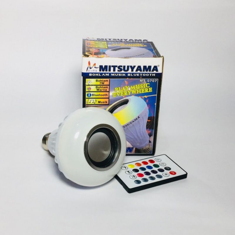 Speaker Bluetooth Wireless Portable Bohlam Lampu LED Disco Mitsuyama MS0707 + REMOTE