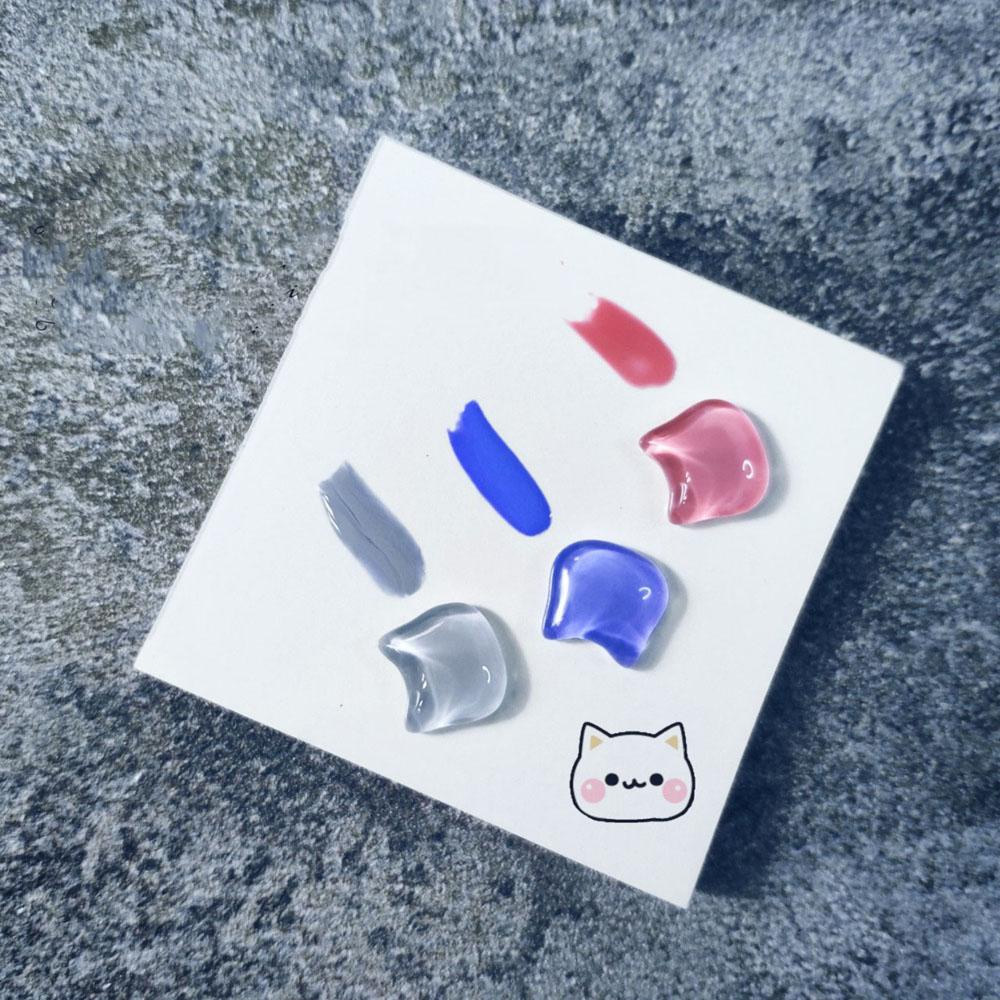 Kartu Tips Papan Warna Kuku Agustina Kenyamanan Kaca Bentuk Bulat Kepala Kucing Kartu Display Aksesoris Manicure Nail Color Card
